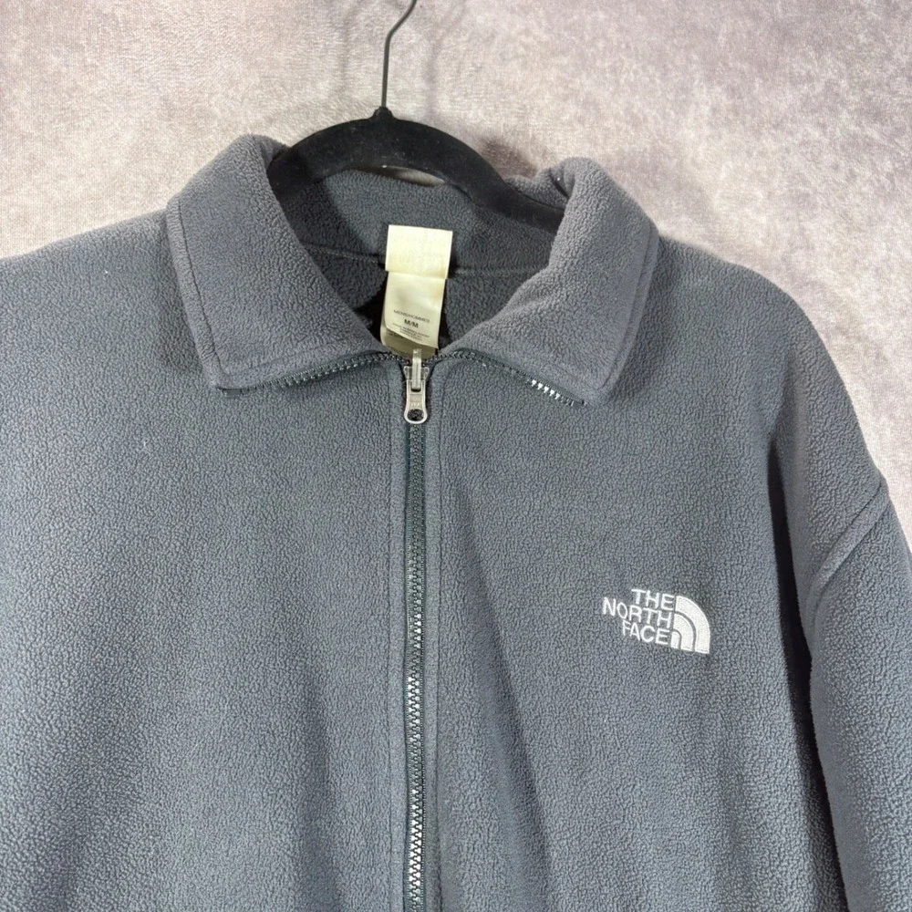 The North Face Jacket Mens M Gray Full Zip Fleece TKA 100 Hiking Outdoor